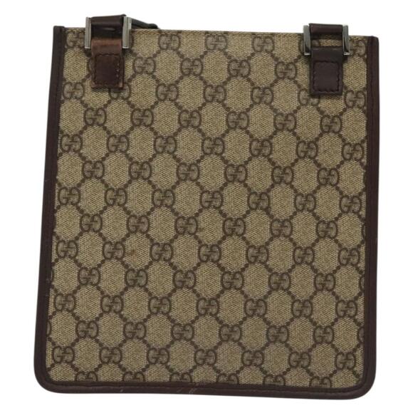 GUCCI GG Supreme Shoulder Bag Pvc Beige Silver - Picture 3 of 16